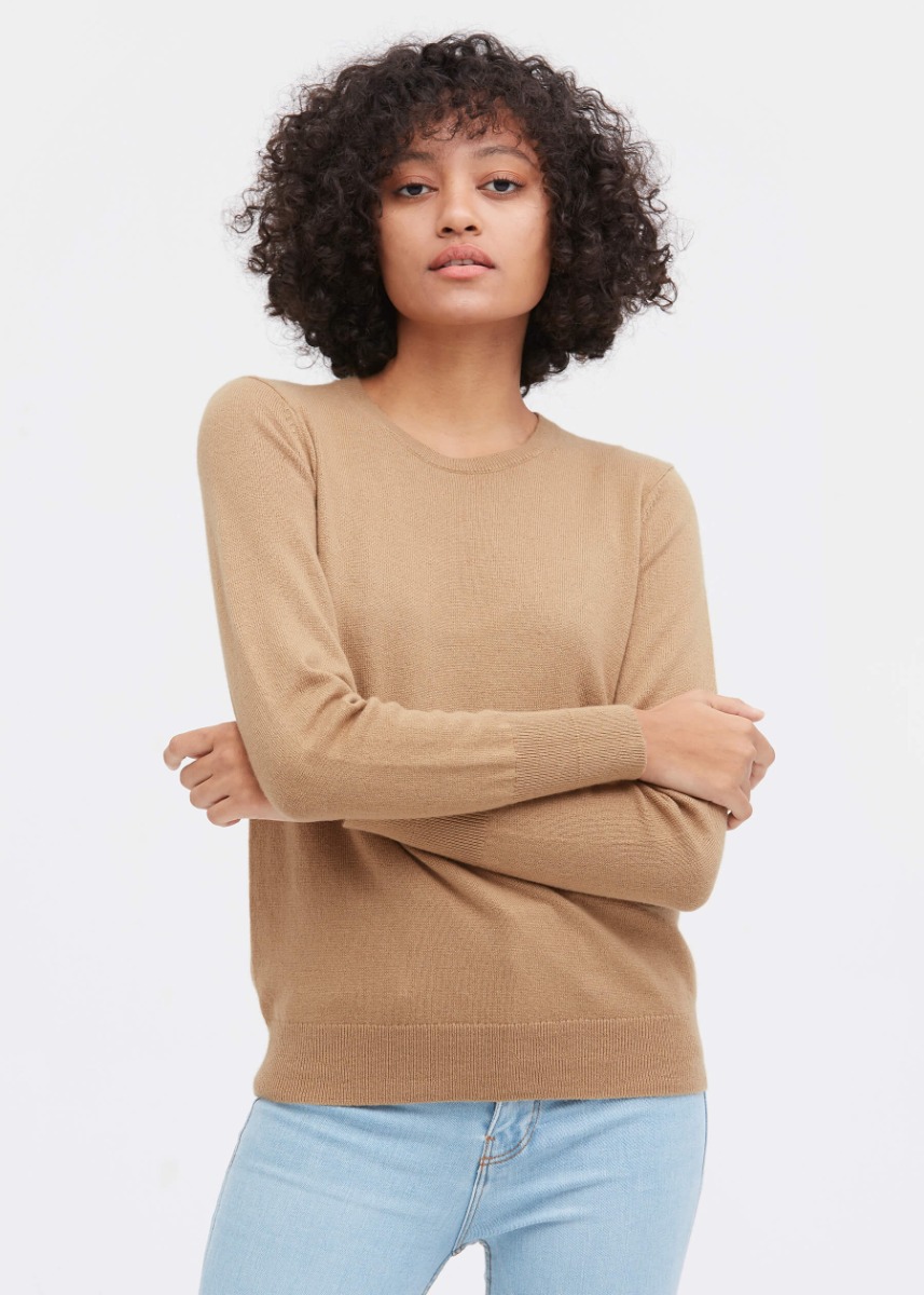 Womens camel cheap colored sweater